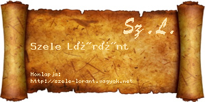 Szele Lóránt névjegykártya