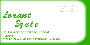 lorant szele business card